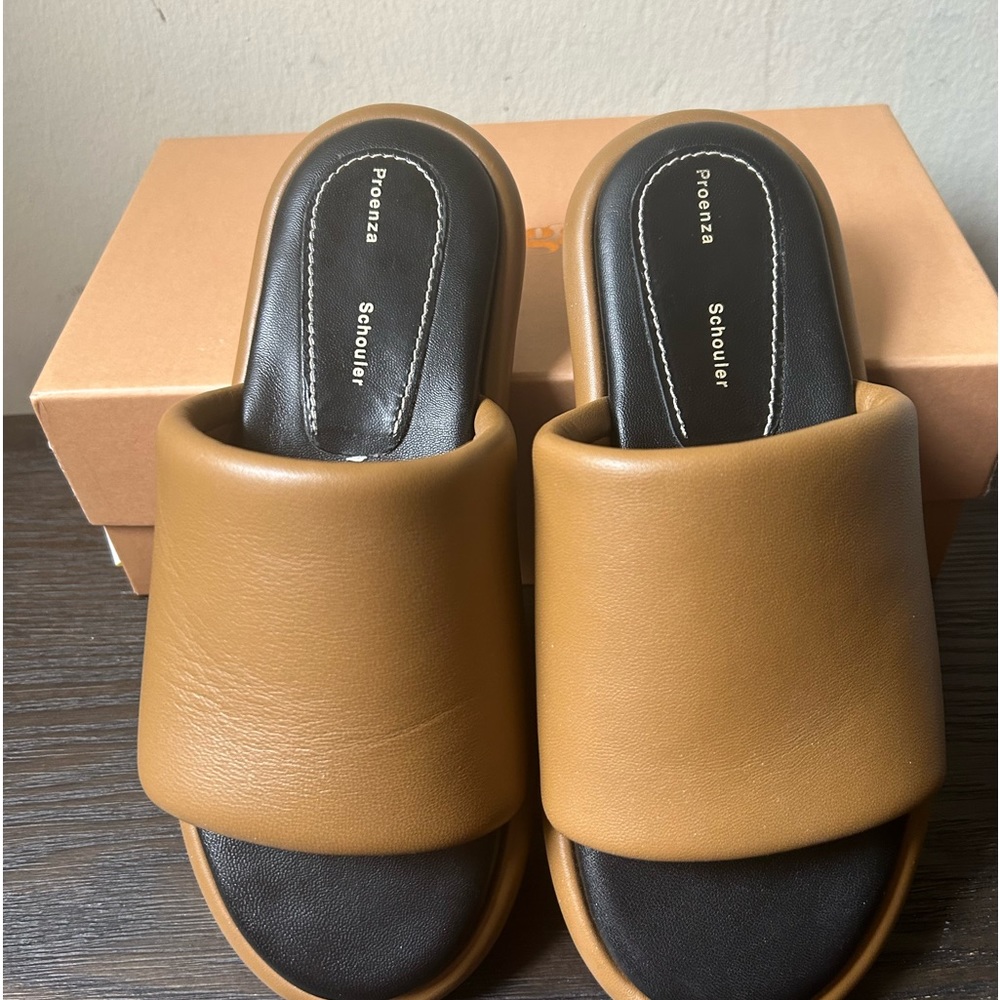 Proenza Schouler Pipe Padded Leather slide Brown size 38